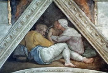 Sistine Chapel Ceiling: The Ancestors of Christ (pre restoration) | Obraz na stenu