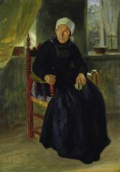 A Woman from Blankenese, 1837 (oil on paper on card) | Obraz na stenu