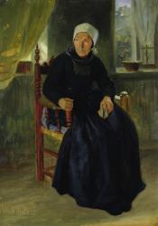 A Woman from Blankenese, 1837 (oil on paper on card) | Obraz na stenu