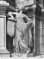 Moliere Fountain, Serious Comedy, 1844 (marble) (detail) (see also 189432, 346525) (b/w photo) | Obraz na stenu