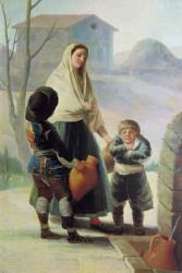 A Woman and two Children by a Fountain, 1786-7 (oil on canvas) | Obraz na stenu