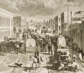 Street in Denver, Colorado, from 'American Pictures', published by The Religious Tract Society, 1876 (engraving) | Obraz na stenu