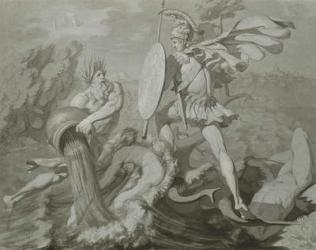 Fight of Achilles with the River Scamander (black and grey wash on paper) | Obraz na stenu