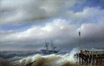 Rough Sea in Stormy Weather, 1846 (oil on panel) | Obraz na stenu