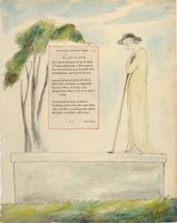 A Shepherd Reading the Epitaph, from Elegy Written in a Churchyard, from 'The Poems of Thomas Gray', published 1797-98 (w/c and black ink on paper) | Obraz na stenu