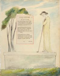 A Shepherd Reading the Epitaph, from Elegy Written in a Churchyard, from 'The Poems of Thomas Gray', published 1797-98 (w/c and black ink on paper) | Obraz na stenu