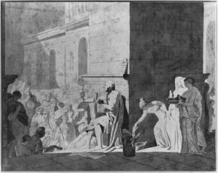 Homer reciting his poems, 1794 (pen & black ink & graphite & grey wash & red chalk on paper) | Obraz na stenu