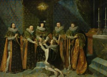 Louis XIII (1601-43) Receiving Henri d'Orleans (1595-1663) Duc de Longueville, into the Order of the Saint Esprit, 1633 (oil on canvas) | Obraz na stenu