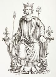 King Charles VI of France on his throne, from 'Les Arts au Moyen Age', published 1873 (litho) | Obraz na stenu