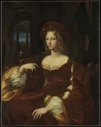 Portrait of Doña Isabel de Requesens y Enríquez de Cardona-Anglesola, c.1518 (oil on panel transferred to canvas) | Obraz na stenu