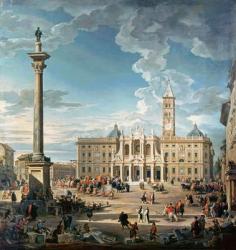 The Piazza Santa Maria Maggiore, 1752 (oil on canvas) | Obraz na stenu