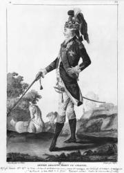 Charles of France (1757-1836) Count of Artois, wearing the casq and uniform of colonel of Artois-Dragons regiment, engraved by Dupin (engraving) | Obraz na stenu
