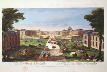 View of the Palace of Versailles, 1794 (colour engraving) | Obraz na stenu