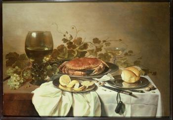 Breakfast still life with roemer and a crab | Obraz na stenu
