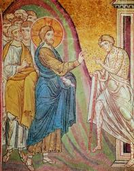 Jesus healing a leper (mosaic) | Obraz na stenu