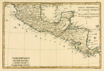 Southern Mexico, from 'Atlas de Toutes les Parties Connues du Globe Terrestre' by Guillaume Raynal (1713-96) published Geneva, 1780 (coloured engraving) | Obraz na stenu
