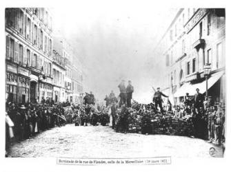 Barricade in the Rue de Flandre, during the Commune of Paris, 18th March 1871 (b/w photo) | Obraz na stenu
