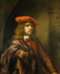 Portrait of a young man in a red cap (oil on canvas) | Obraz na stenu