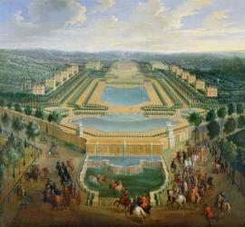 General view of the Chateau and the Pavilions at Marly, 1722 (oil on canvas) | Obraz na stenu