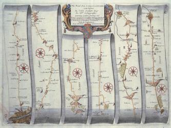 The Road from London to Arundel (colour engraving) | Obraz na stenu