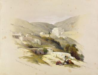 Christian Church of St. George at Lud (Ancient Lydda)29th March 1839, from Volume II of 'The Holy Land'; by Louis Haghe (1806-85) published in London, 1842 (colour litho) | Obraz na stenu