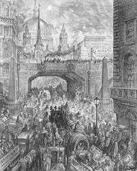 Ludgate Hill, from 'London, a Pilgrimage', written by William Blanchard Jerrold (1826-94) pub. 1872 (engraving) | Obraz na stenu