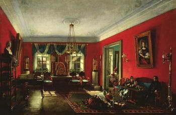 The Nashchokin family in drawing room (oil on canvas) | Obraz na stenu