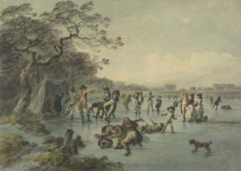 Skating in Hyde Park, c.1785 (pen, ink & w/c on paper) | Obraz na stenu