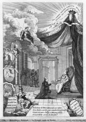 Allegory of the Report Given to Louis XVI (1754-93) by Jacques Necker (1732-1804) in 1781 (engraving) (b/w photo) | Obraz na stenu
