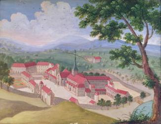 General view of the Abbey from the east, from 'l'Abbaye de Port-Royal', c.1710 (gouache on paper) | Obraz na stenu