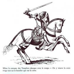 Illustration of a Knight Templar (engraving) | Obraz na stenu