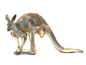 Ochre Dusted, (Red Kangaroo), 2012, (watercolour and pigment on paper) | Obraz na stenu
