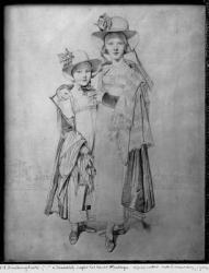 The Montagu Sisters in Rome, 1815 (graphite on paper) (b/w photo) | Obraz na stenu