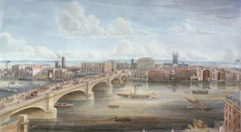 Another View of New London Bridge, showing the West Front, looking towards Southwark, and giving a distant View of Surrey, 1838 (w/c on paper) | Obraz na stenu
