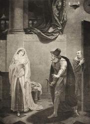Before Shylock's house, Act II, Scene V, from 'The Merchant of Venice', from The Boydell Shakespeare Gallery, published late 19th century (litho) | Obraz na stenu