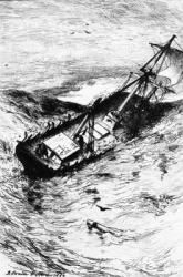 Wreck of the Grampus, illustration from 'The Narrative of Arthur Gordon Pym of Nantucket' by Edgar Allan Poe, 1884 (etching) | Obraz na stenu