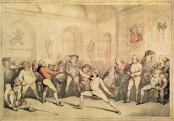Angelo's Fencing Room, pub. 1787 (print) | Obraz na stenu