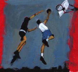 Basketball players, 2009 (acrylic on board) | Obraz na stenu