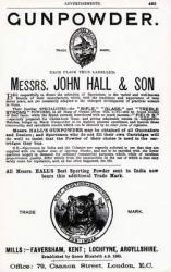 Advertisement for Gunpowder by Messrs. John Hall & Son (litho) | Obraz na stenu