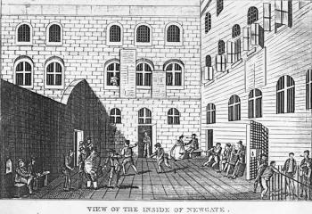 View of the Inside of Newgate, 1809 (litho) (b/w photo) | Obraz na stenu