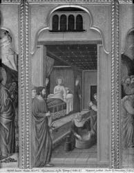 Cycle of the Life of the Virgin, Birth of the Virgin, c.1445 (oil on poplar panel) (b/w photo) | Obraz na stenu
