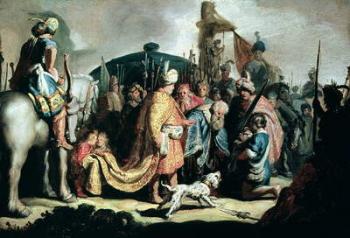 David Offering the Head of Goliath to King Saul, 1627 (oil on panel) | Obraz na stenu