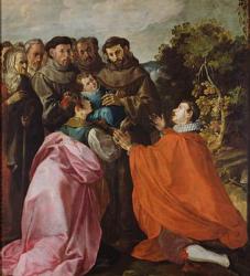 Healing of St. Bonaventure by St. Francis of Assisi, c.1628 (oil on canvas) | Obraz na stenu