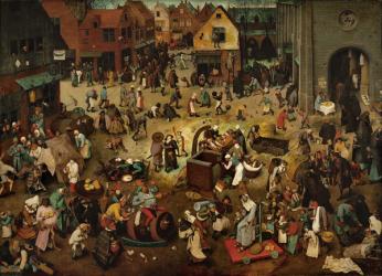 Fight between Carnival and Lent, 1559 (oil on oak panel) | Obraz na stenu