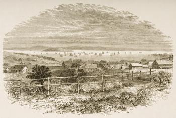 San Francisco in 1849, from 'American Pictures', published by The Religious Tract Society, 1876 (engraving) | Obraz na stenu