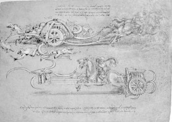 Scythed Chariot, c.1483-85 (pen and ink on paper) | Obraz na stenu