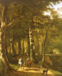 Travellers on a Path in a Wooded Landscape | Obraz na stenu