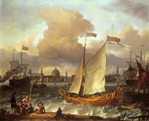 The Swedish Yacht 'Lejouet', in Amsterdam Harbour, 1674 (oil on canvas) | Obraz na stenu