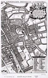 Loggan's map of Oxford, Western Sheet, from 'Oxonia Illustrated', published 1675 (engraving) | Obraz na stenu