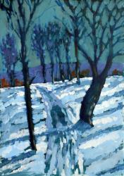 Snow,2015,(acrylic on paper) | Obraz na stenu